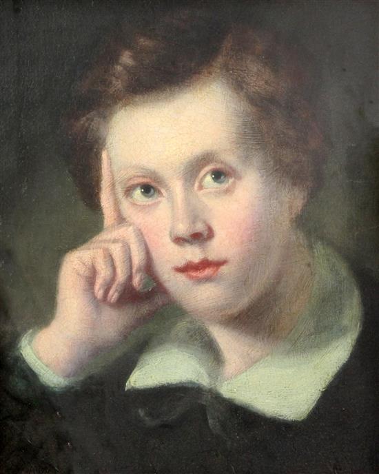 19th century English School Portrait of Percy Bysshe Shelley 16.5 x 13.5in.